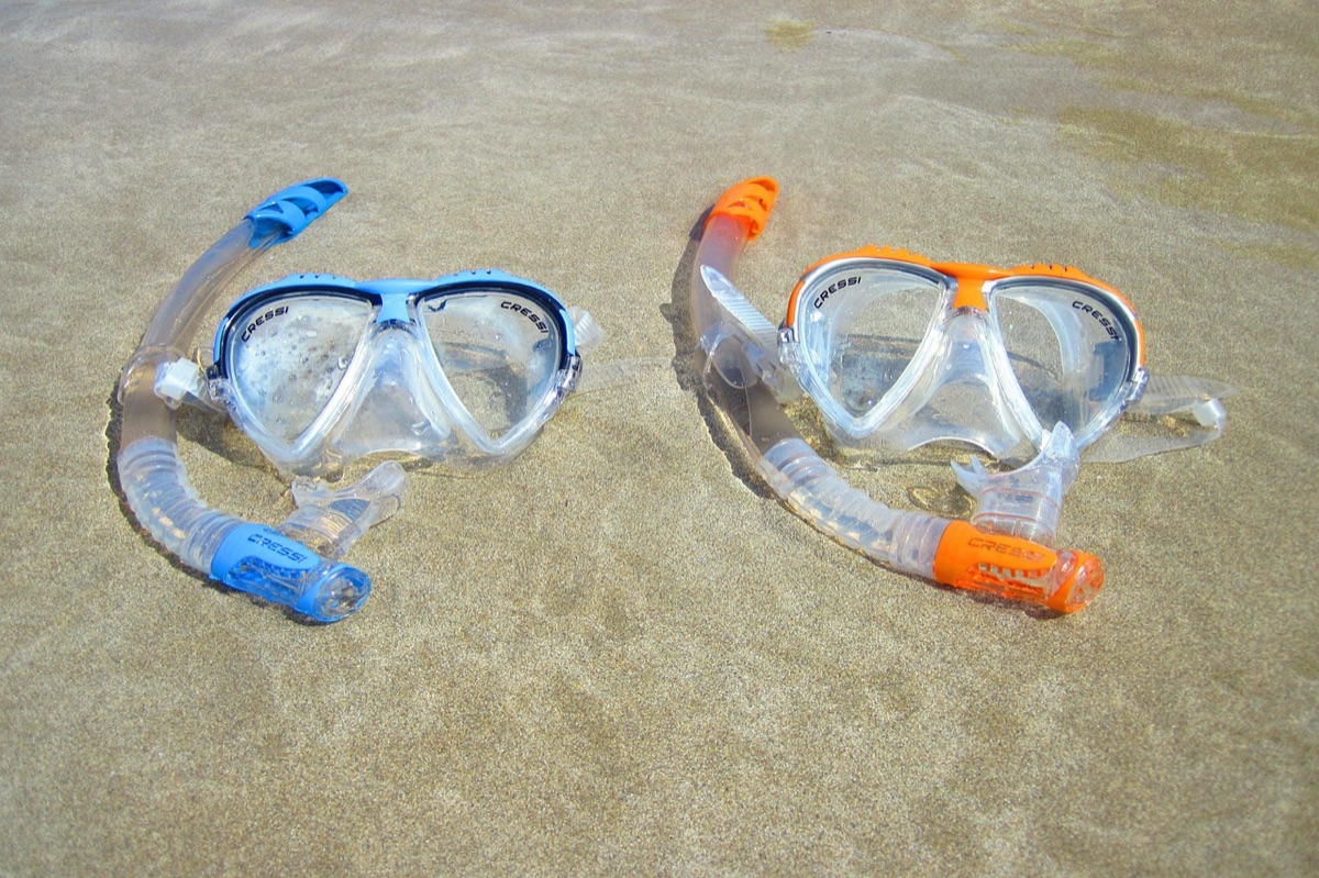 snorkeling gear and mask
