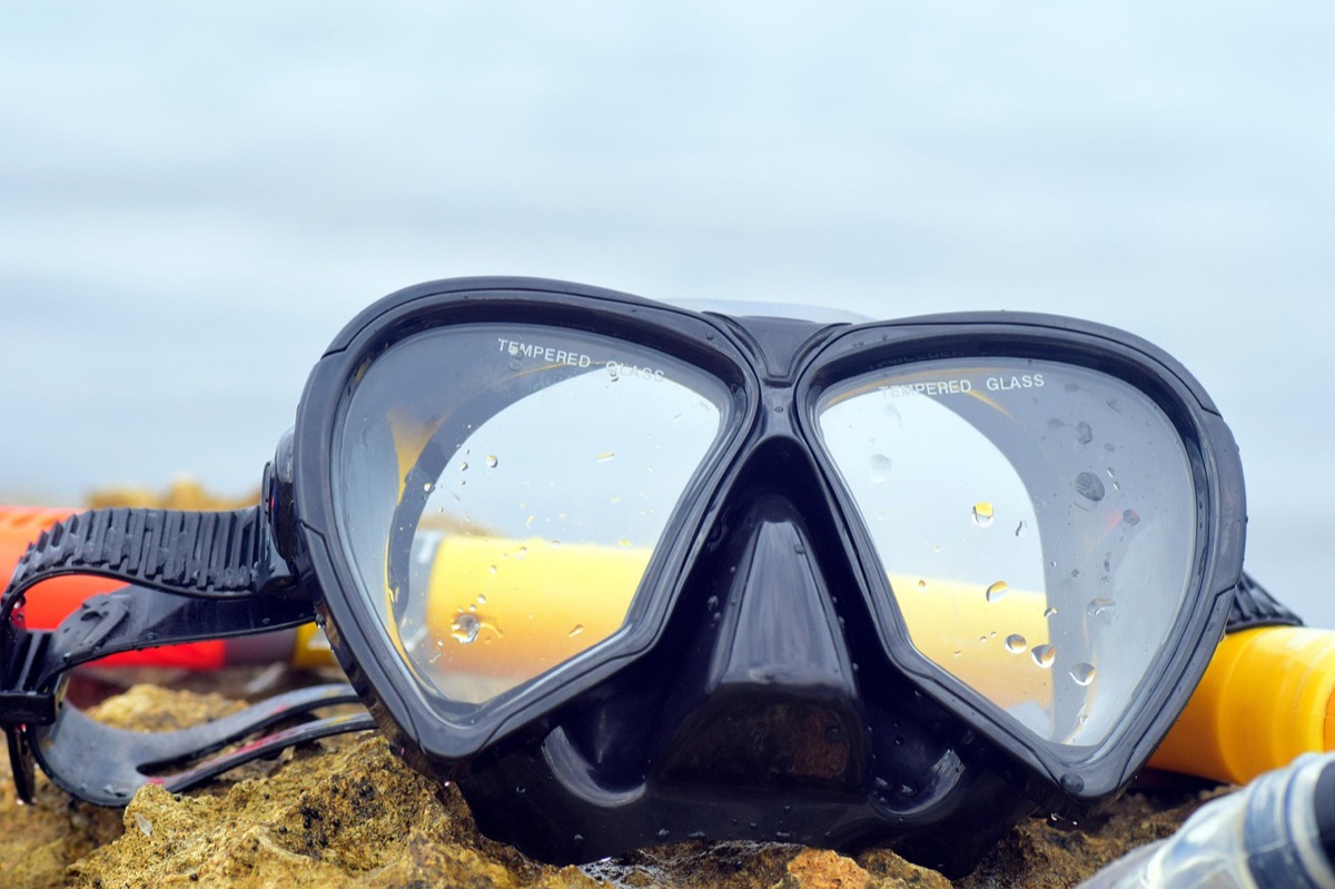 dive gear on beach